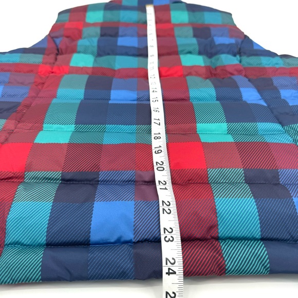 Lands End 600 Down Plaid Puffer Vest - Picture 6 of 11